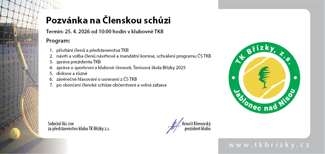Členská schůze 2026